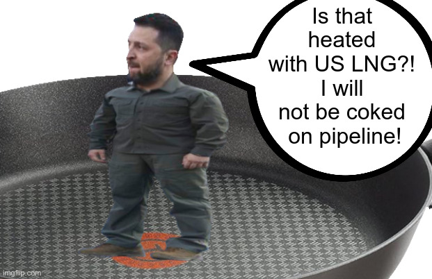 Is that heated with US LNG?!
I will not be coked
 on pipeline! | made w/ Imgflip meme maker