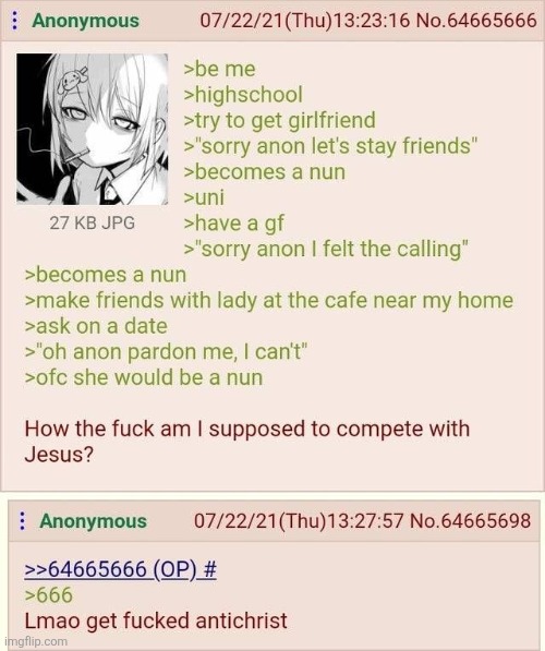 Jesus gets all the game for his monostary | made w/ Imgflip meme maker