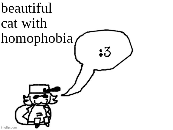 Any time I hear "Homophobia" i think about saying this | beautiful cat with homophobia | image tagged in ducc-the-ultimate's creature announcement temp | made w/ Imgflip meme maker