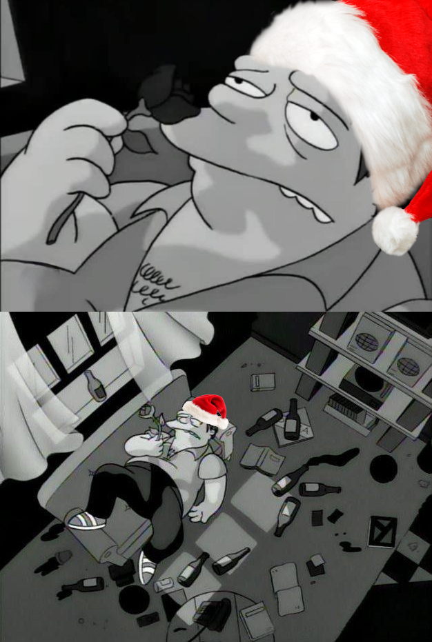 barney gumble santa hat Blank Meme Template