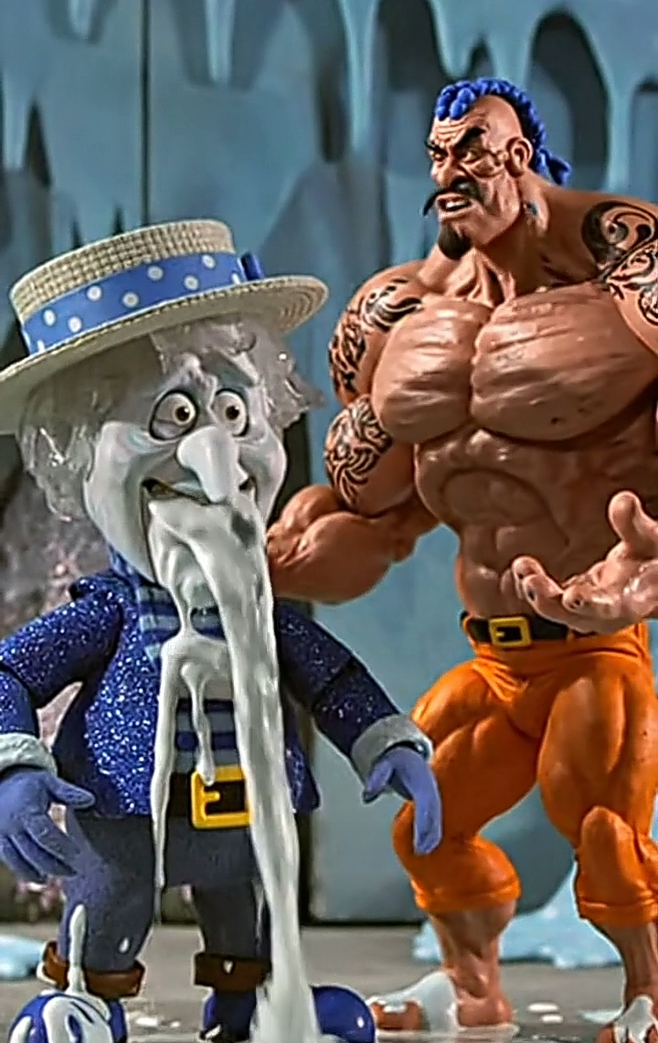 Snow miser vs Eros Luxor AI image Blank Meme Template