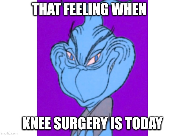 Knee surgery is today.. | THAT FEELING WHEN; KNEE SURGERY IS TODAY | image tagged in funny | made w/ Imgflip meme maker