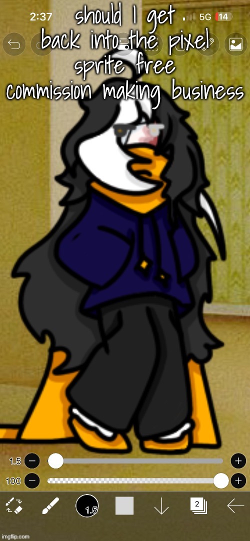 does that sound fun | should I get back into the pixel sprite free commission making business | image tagged in cosmo png yapping temp | made w/ Imgflip meme maker