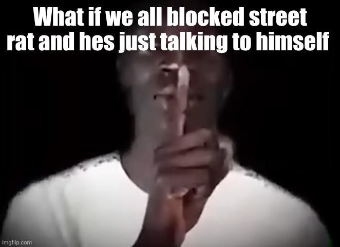 Shhh black guy | What if we all blocked street rat and hes just talking to himself | image tagged in shhh black guy | made w/ Imgflip meme maker