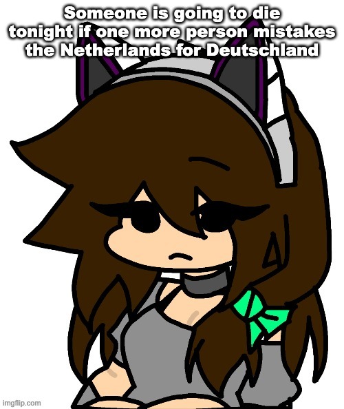 Persona | Someone is going to die tonight if one more person mistakes the Netherlands for Deutschland | image tagged in persona | made w/ Imgflip meme maker