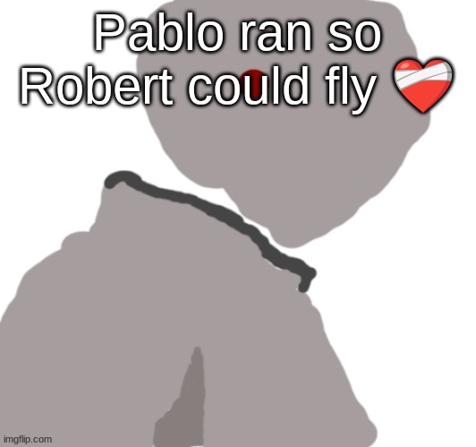 Don't know who that is. Anon didn't tell me. Next post will be a final attempt for people to realize i had a point abt headless | Pablo ran so Robert could fly ❤‍🩹 | image tagged in pablo | made w/ Imgflip meme maker