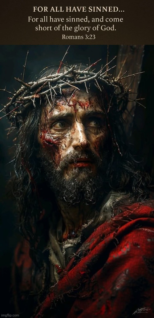 For all have sinned Roman's 3 :23 | image tagged in bible verse,jesus,romans | made w/ Imgflip meme maker