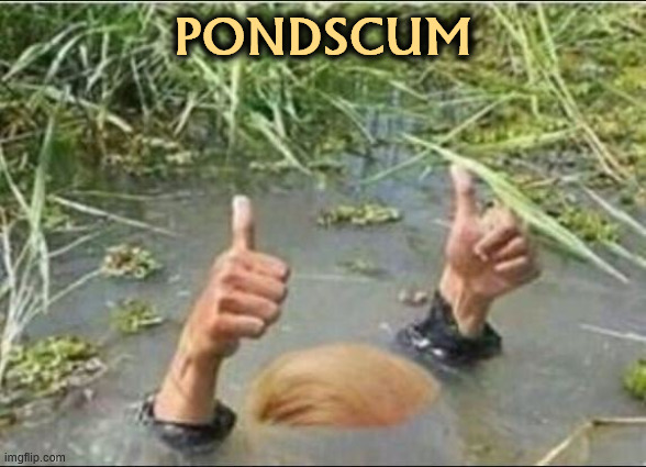 25th Amendment, anybody? | PONDSCUM | image tagged in trump swamp creature,trump,disgusting,immoral,embarrassing,malignant narcissism | made w/ Imgflip meme maker
