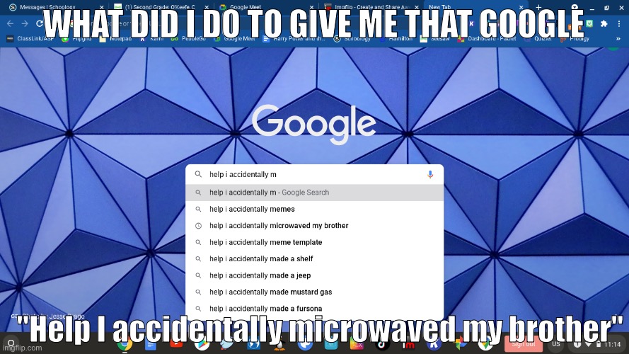 Help I Accidentally Microwaved My Brother | WHAT DID I DO TO GIVE ME THAT GOOGLE; "Help I accidentally microwaved my brother" | image tagged in help i accidentally microwaved my brother | made w/ Imgflip meme maker