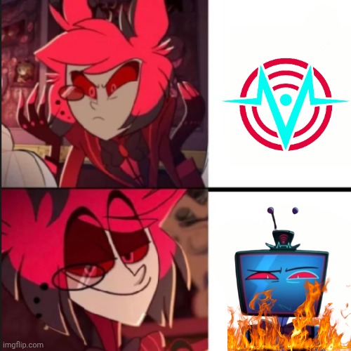 What Alastor thinks | image tagged in drake hotline bling,alastor drake format,alastor,alastor hazbin hotel | made w/ Imgflip meme maker