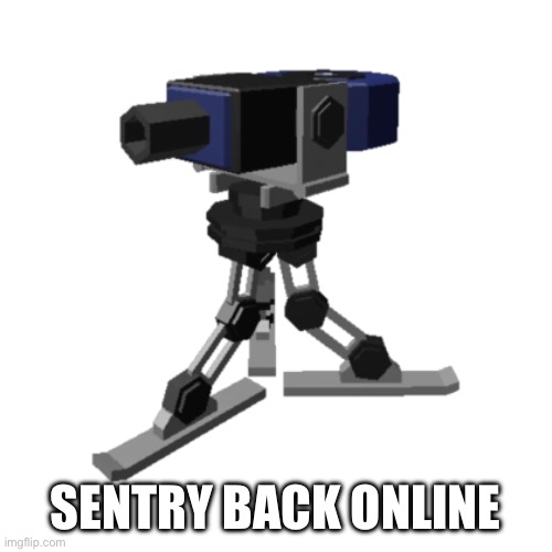 sentry tds | SENTRY BACK ONLINE | image tagged in sentry tds | made w/ Imgflip meme maker