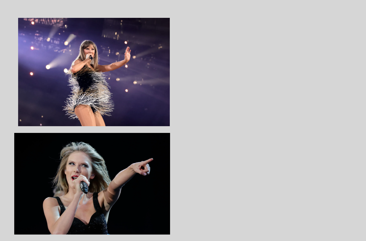 Taylor Swift Hands up and pointing Blank Meme Template
