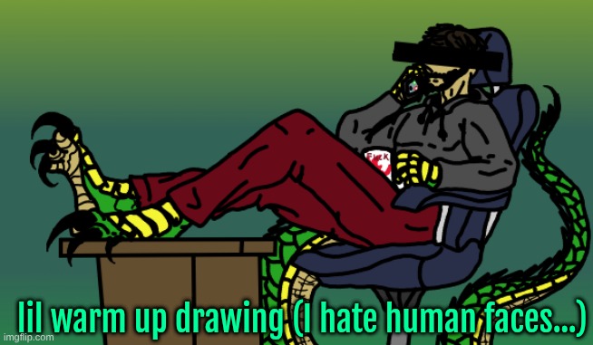 lil warm up drawing (I hate human faces...) | made w/ Imgflip meme maker