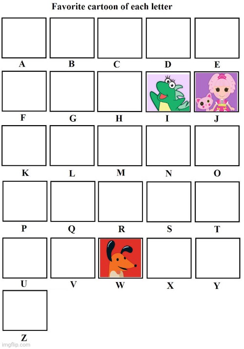 Favorite Letter Characters | image tagged in favorite letter characters | made w/ Imgflip meme maker