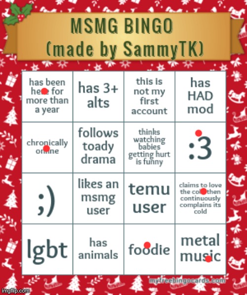 sam's msmg bingo | image tagged in sam's msmg bingo | made w/ Imgflip meme maker