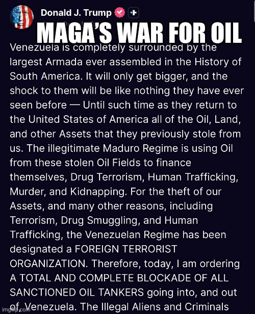 MAGA’S WAR FOR OIL | made w/ Imgflip meme maker