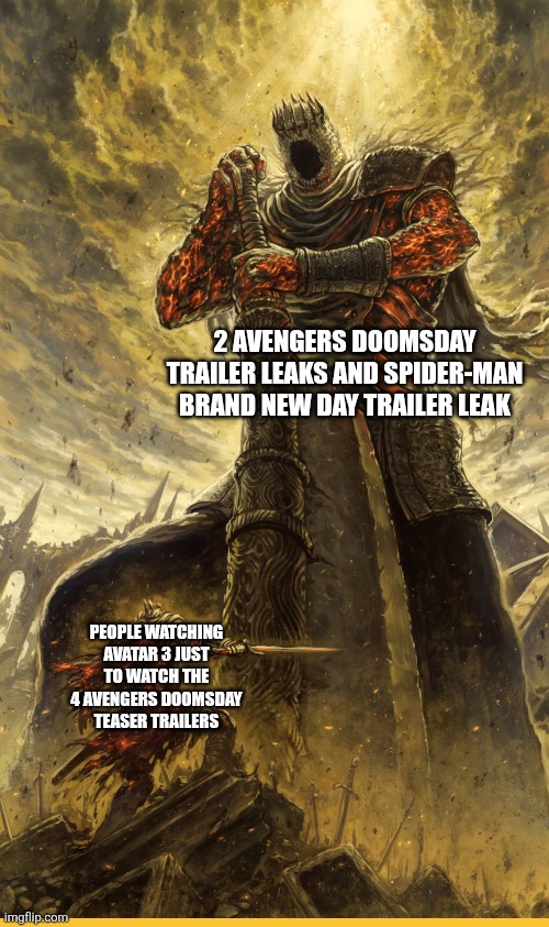This week be like... | 2 AVENGERS DOOMSDAY TRAILER LEAKS AND SPIDER-MAN BRAND NEW DAY TRAILER LEAK; PEOPLE WATCHING AVATAR 3 JUST TO WATCH THE 4 AVENGERS DOOMSDAY TEASER TRAILERS | image tagged in fantasy painting,marvel,memes,leaks,avengers doomsday,spiderman | made w/ Imgflip meme maker