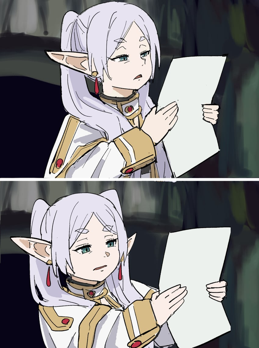 Frieren Reading Blank Meme Template