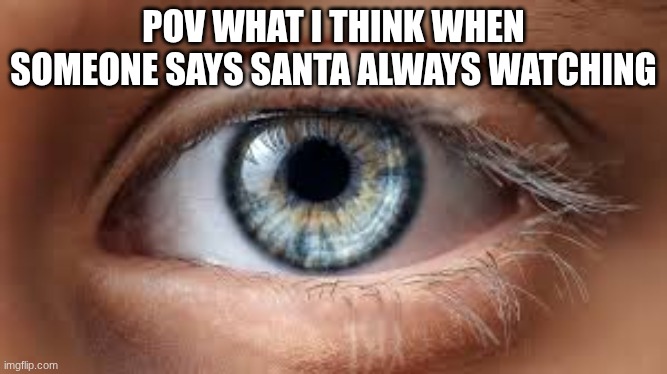 SANTA | POV WHAT I THINK WHEN SOMEONE SAYS SANTA ALWAYS WATCHING | made w/ Imgflip meme maker
