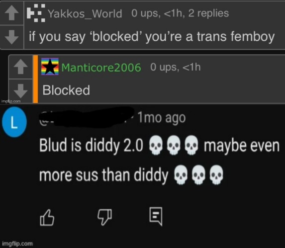 image tagged in manticore2006 is trans as observed by yakko,blud is diddy 2 0 | made w/ Imgflip meme maker