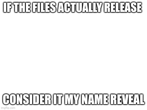 IF THE FILES ACTUALLY RELEASE; CONSIDER IT MY NAME REVEAL | made w/ Imgflip meme maker