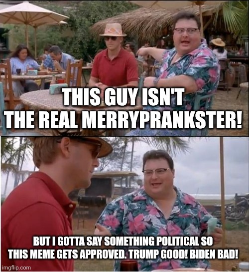 My birth certificate is available if any stupid mod needs to verify that I am, in fact, the REAL Charles Hobby. | THIS GUY ISN'T THE REAL MERRYPRANKSTER! BUT I GOTTA SAY SOMETHING POLITICAL SO THIS MEME GETS APPROVED. TRUMP GOOD! BIDEN BAD! | image tagged in memes,see nobody cares | made w/ Imgflip meme maker