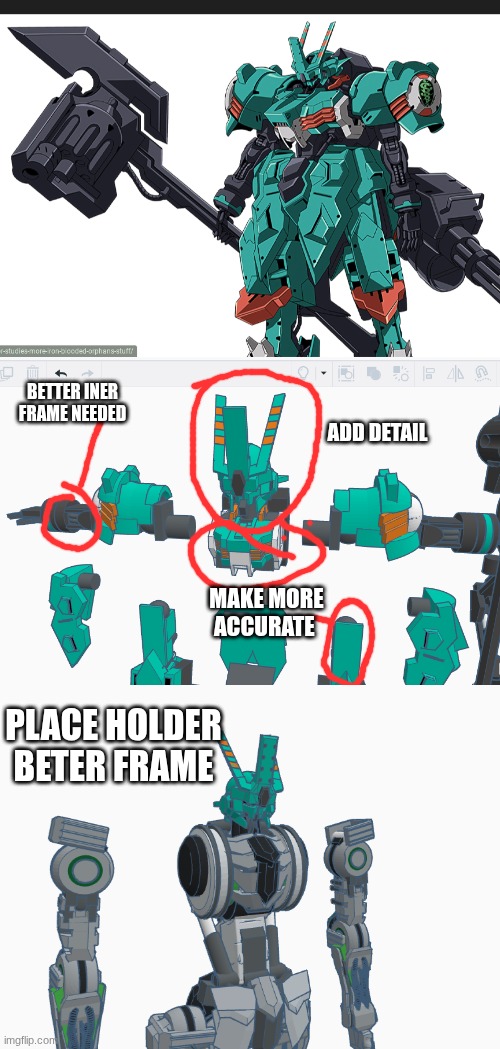 current wip | BETTER INER FRAME NEEDED; ADD DETAIL; MAKE MORE ACCURATE; PLACE HOLDER BETER FRAME | image tagged in gundam | made w/ Imgflip meme maker