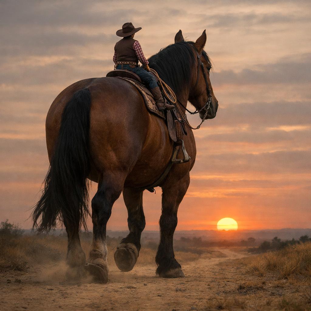 Small cowboy big horse Blank Meme Template