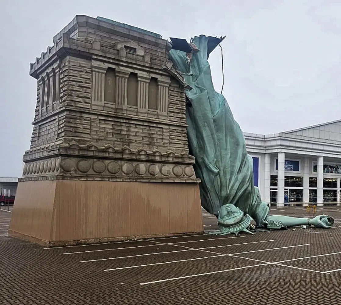 High Quality Fallen Liberty Blank Meme Template