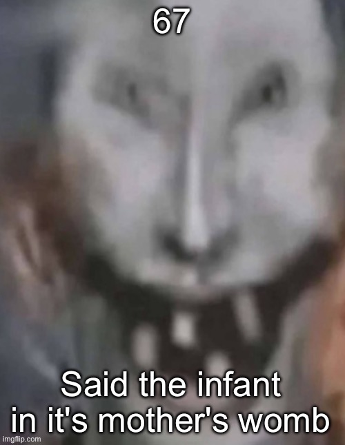 Jonkled | 67; Said the infant in it's mother's womb | image tagged in jonkled | made w/ Imgflip meme maker