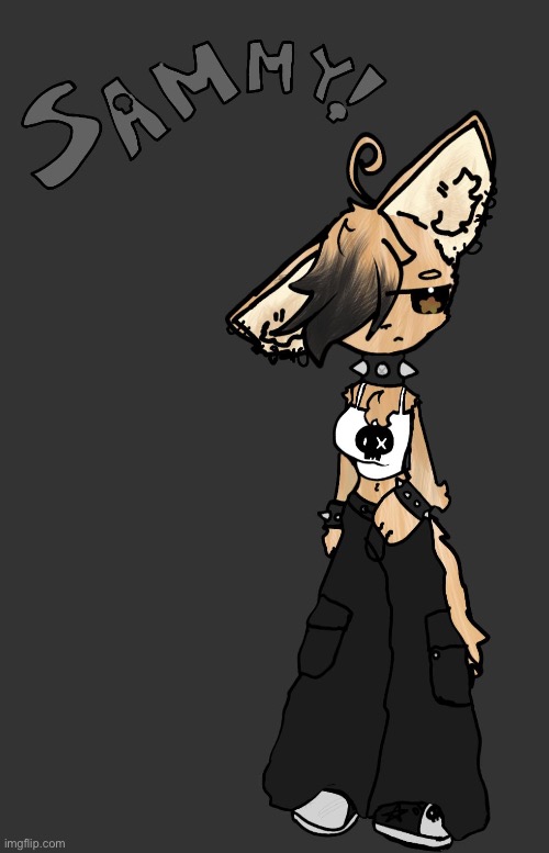 this is Sammy. she supposed to be a fennec fox | image tagged in drawing by a friend | made w/ Imgflip meme maker