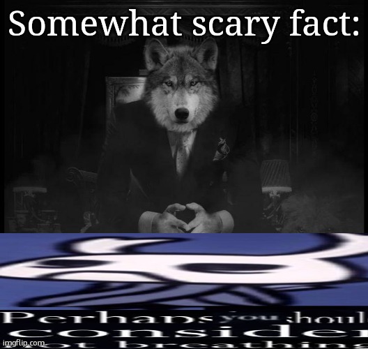 somewhat scary fact | image tagged in somewhat scary fact | made w/ Imgflip meme maker