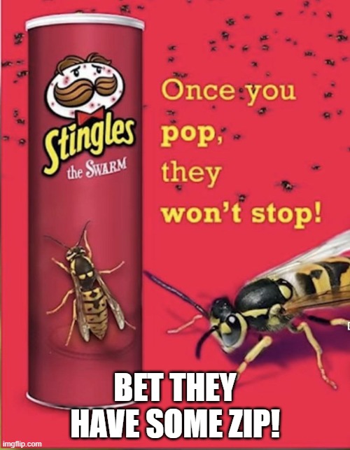Stingles | BET THEY HAVE SOME ZIP! | image tagged in funny,memes,unsee juice | made w/ Imgflip meme maker