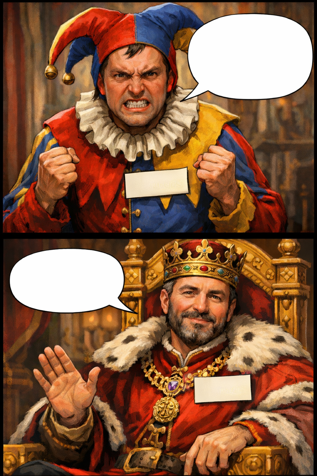 Jester and King Blank Meme Template