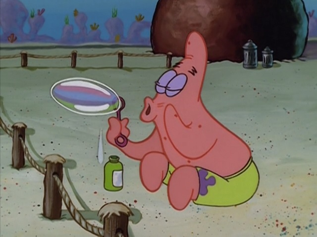 patrick blows a bubble Blank Meme Template