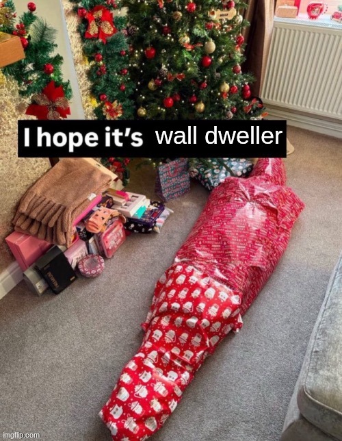 if you know what I'm referencing, you get 3 upvotes :> | wall dweller | image tagged in i hope it s x | made w/ Imgflip meme maker