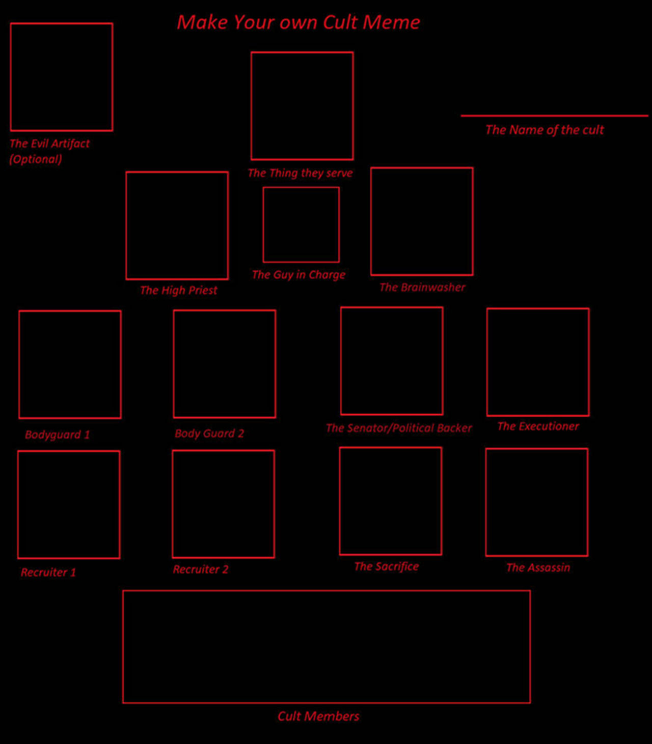 make your own cult Blank Meme Template
