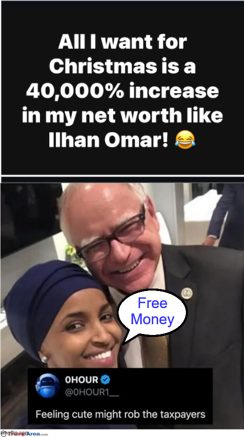 Free money | Free Money | image tagged in omar,walz,free money | made w/ Imgflip meme maker