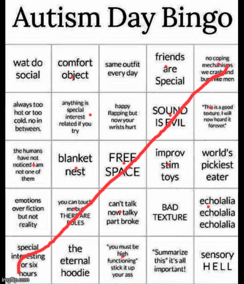 autism bingo | image tagged in autism bingo | made w/ Imgflip meme maker
