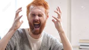 White Man Red Hair Screaming Blank Meme Template