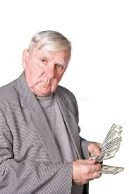 Rich Old Man with Money Blank Meme Template