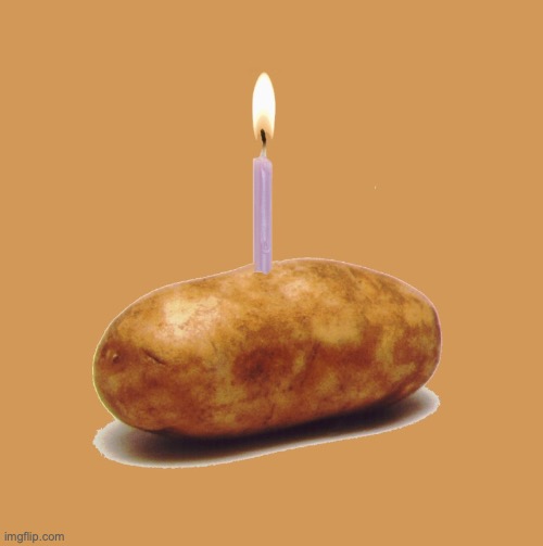 happy birthday potato | image tagged in happy birthday potato | made w/ Imgflip meme maker