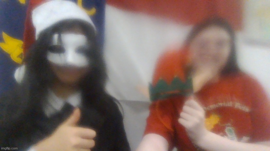 have a badly taken image of me and a mutated elf :> | made w/ Imgflip meme maker