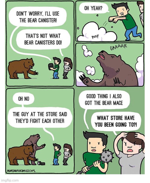 Bear canister | image tagged in bears,bear,canister,comics,comics/cartoons,fight | made w/ Imgflip meme maker