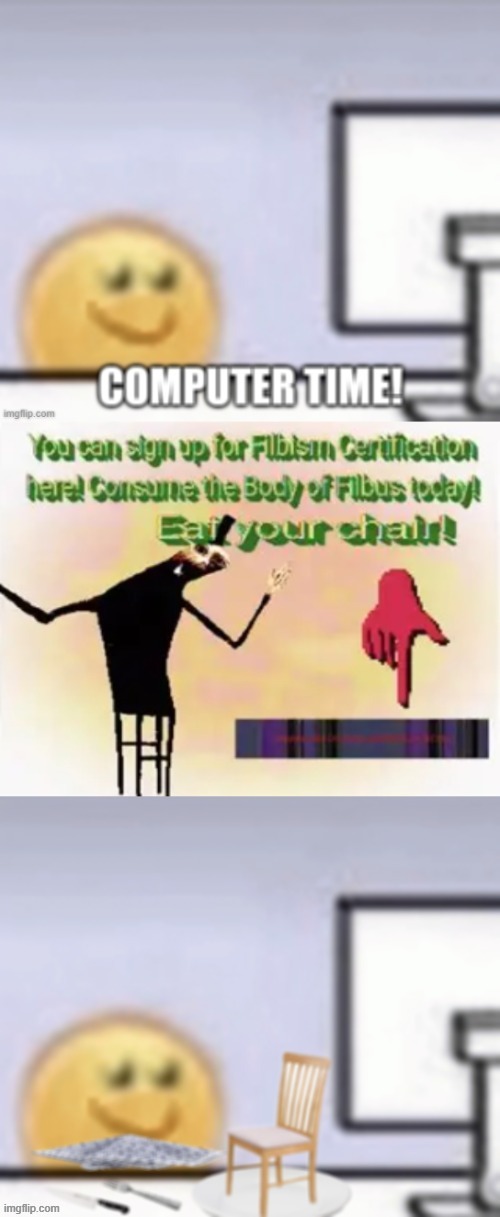 chair good -eats chair viciously- | image tagged in what | made w/ Imgflip meme maker