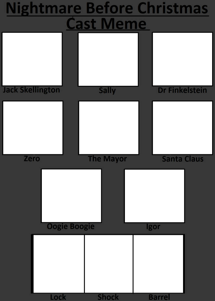 Nightmare Before Christmas Cast Meme Blank Meme Template
