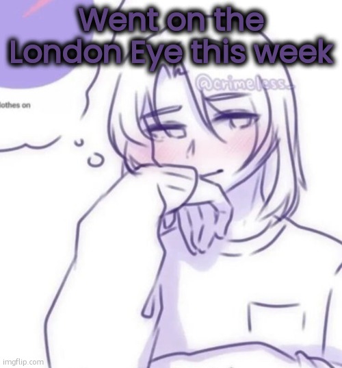 Smug look | Went on the London Eye this week | image tagged in smug look | made w/ Imgflip meme maker