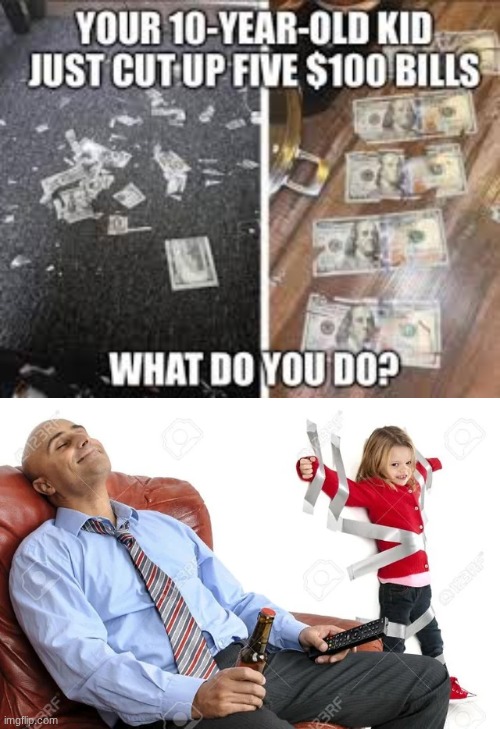 image tagged in duct taped child | made w/ Imgflip meme maker