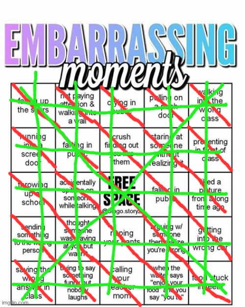 HOW TF DO I HAVE THEM ALL!?!?!?! | image tagged in embarassing bingo | made w/ Imgflip meme maker