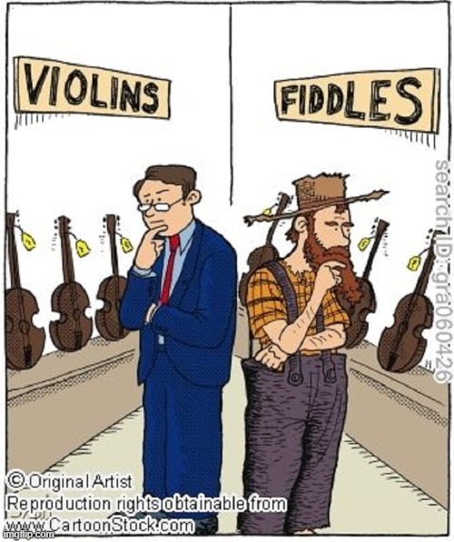 Classical Music Vs. Country | image tagged in vince vance,violins,cartoons,fiddles,country music,classical music | made w/ Imgflip meme maker